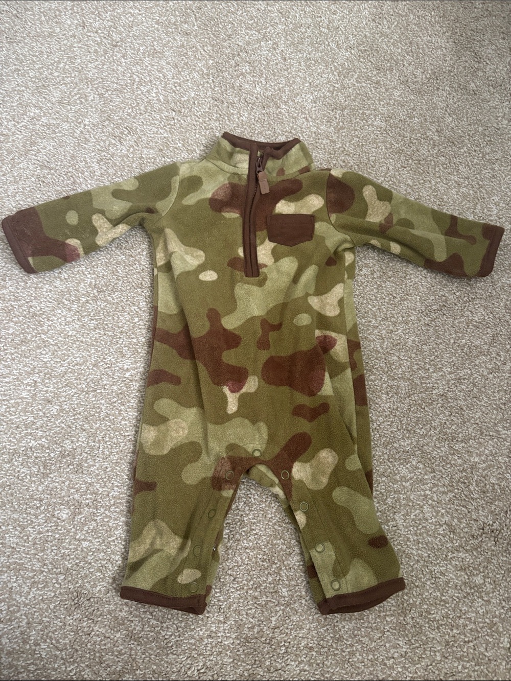Carter's Camouflage Fleece One-Piece in Green and Brown